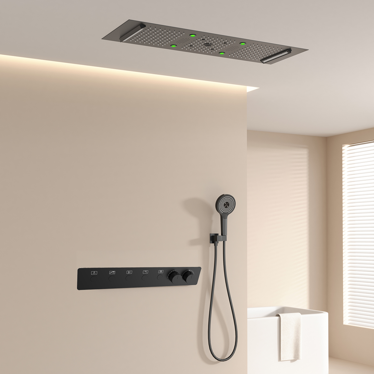 Faucet - Zestaw termostatyczny inteligentnego prysznica LED do