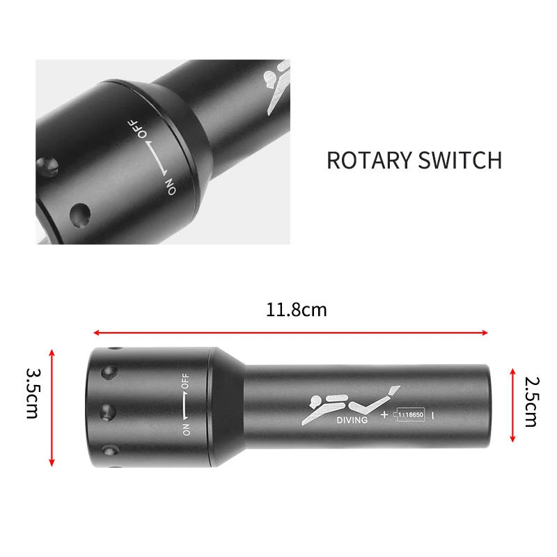 Nowa latarka nurkowa LED T6, d – Light Switch recenzja i cena